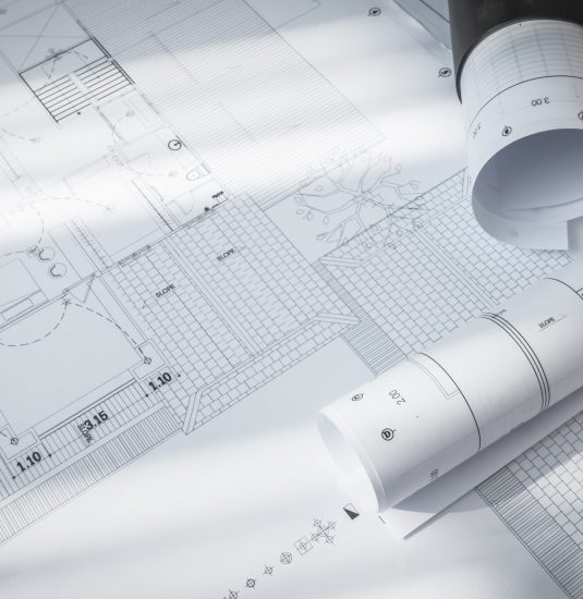 Construction plans of architectural project